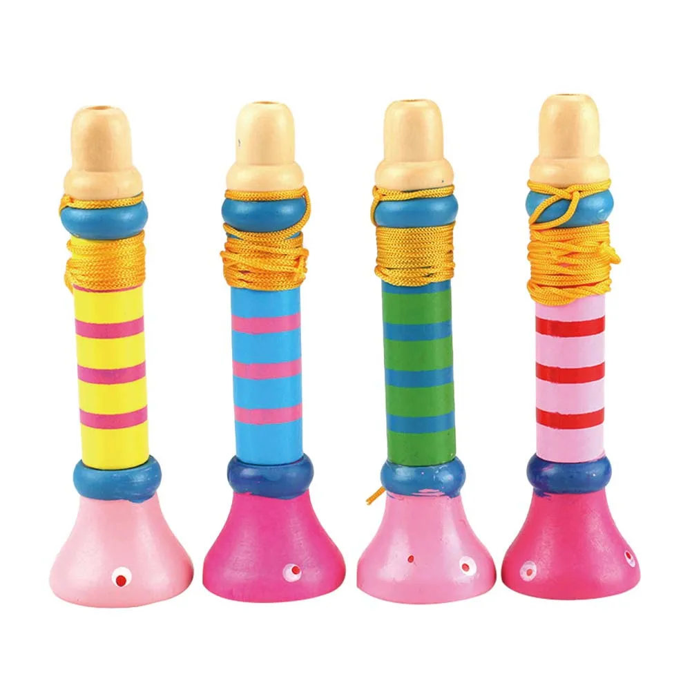 3 قطعة البوق الخشبي الملون للأطفال آلة موسيقية للأطفال مرحلة الأداء الدعامة التعليمية الصوت اللعب طفل هدية #2