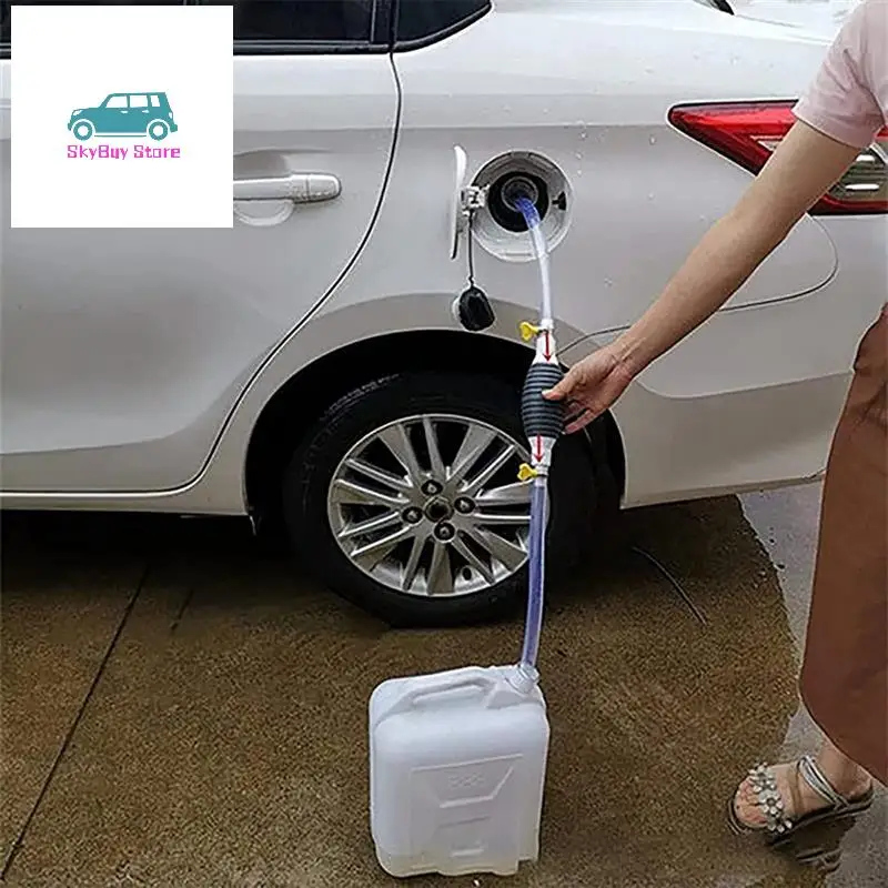 2X multifunctionele vloeistofzuigerpomp, handmatige brandstofoverdrachtpomp benzine sifonslang, draagbare sifonpomp (2 meter)