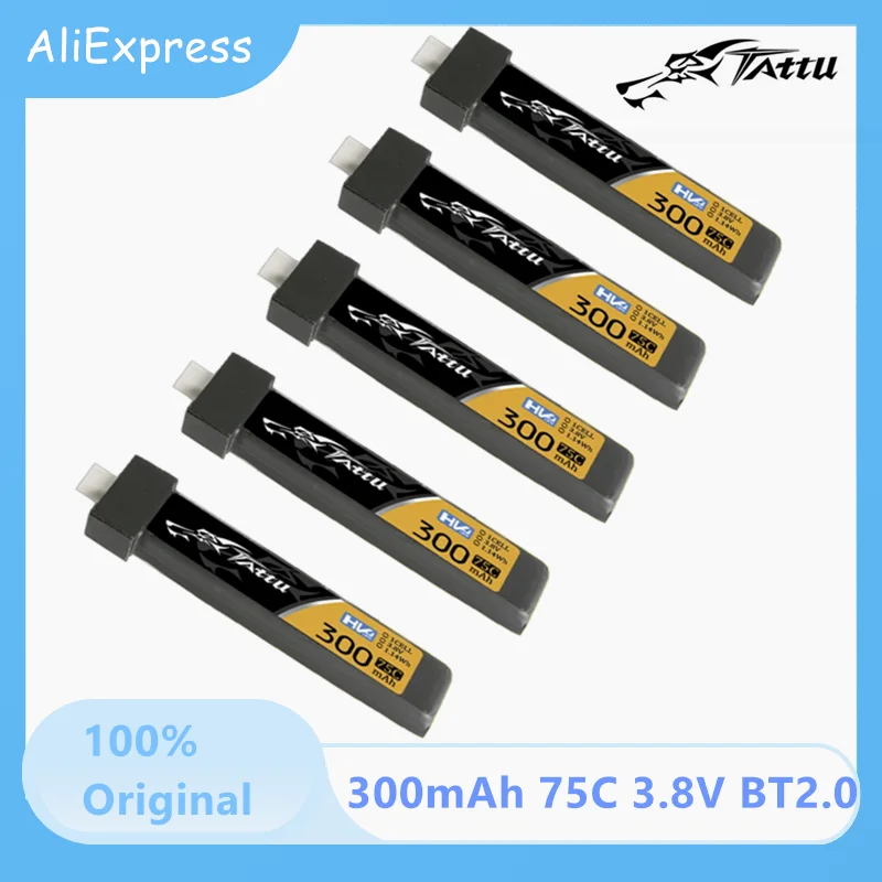 Tattu 300mAh 1S 75C 3.8V LiPo Battery BT2.0 For Betafpv Air65 Meteor65 Pro RC Helicopter Quadcopter FPV Racing Drone Parts