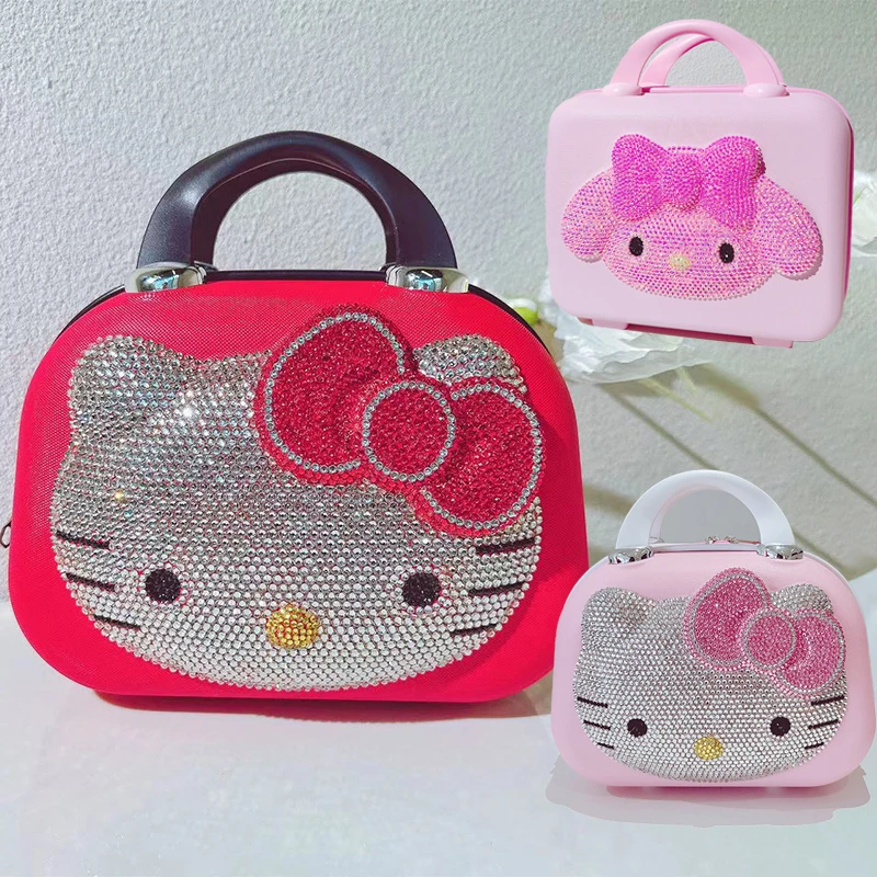 

14 Inches Suitcase Girl Cosmetic Case Travel Bag Girly Heart Bags for Woman Leisure Anime Figure Large Capacity Kawaii Cartoon