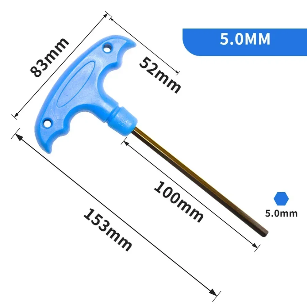 Ball Head T-shape Hex Wrench H2-H10 T Type Hex Wrench Tool Long Handle For Furniture Assembly Maintenances Screw Wrench Spanner