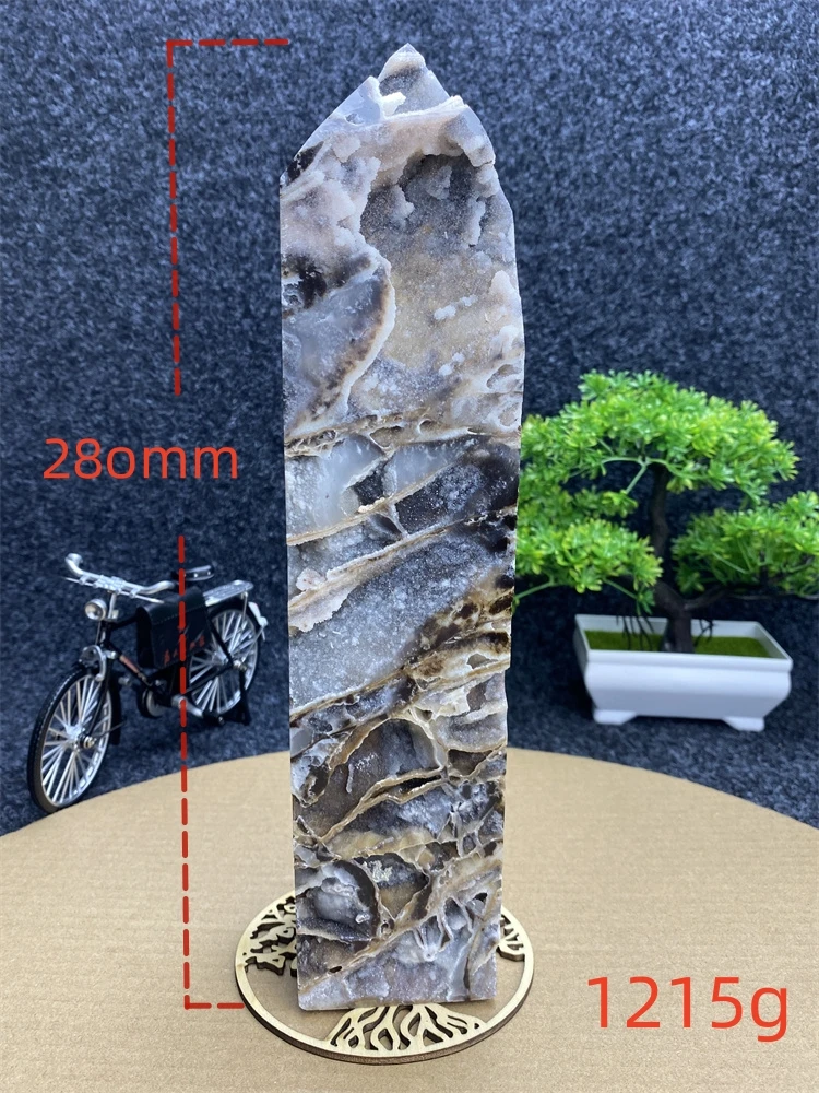 Natural Sphalerite Column Crystal Scepter Naturally Forms Rough Brazilian Cryolite With Various Holes And Holes Connected To Hom