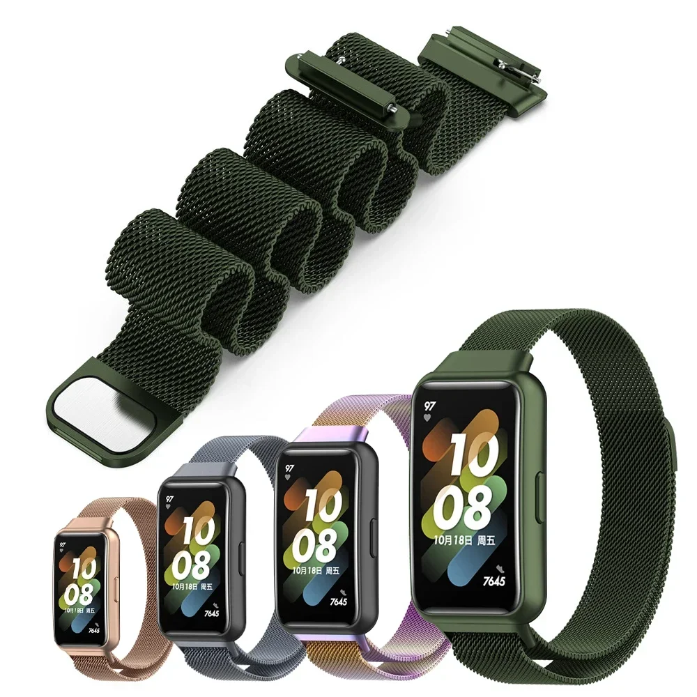 Cinturino ad anello magnetico per Huawei Band 9 8 7 6 pro Smart Watch cinturino in metallo di ricambio per Huawei Honor Band 6 7