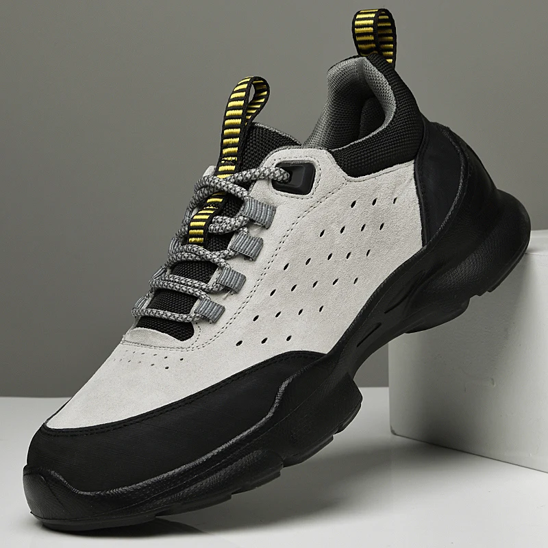 

Мужская повседневная спортивная обувь с круглым носком и цветными блоками, модная дышащая противоскользящая уличная походная обувь