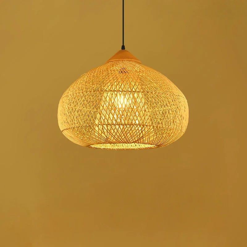 

TINNY Bamboo Weaving Pendent Lamp LED Modern Simplicity Restaurant Bedroom Study Tea Room Homestay Staircase Cafe Chandelier