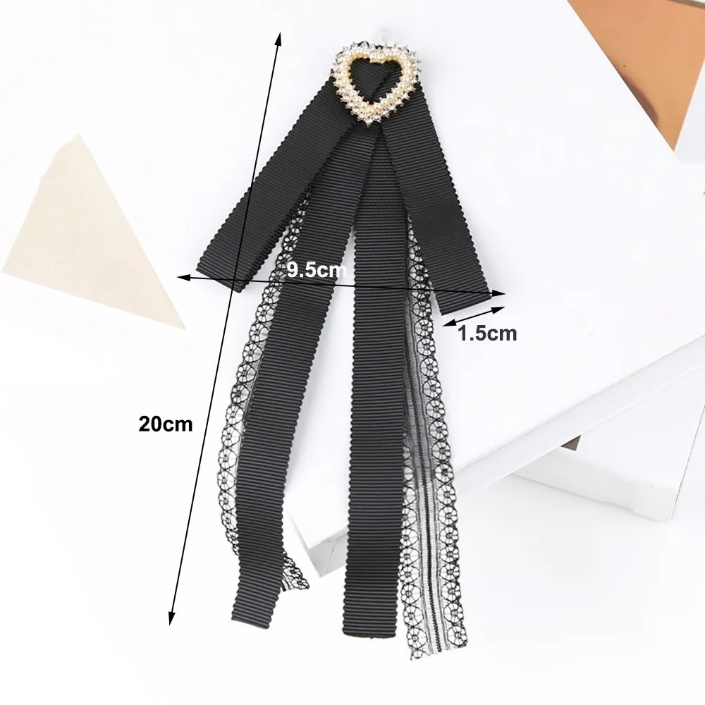 الأسود التذكاري الشريط الأسود Bowknot بروش البوليستر خمر كريستال الراين مجوهرات ربطة العنق طوق مشبك ربطة العنق المسبق