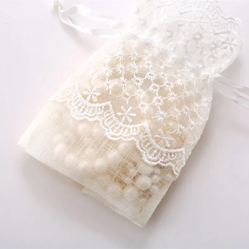 6-50pcs 10x14cm Creative White Star Slub Yarn Bags Christmas Gifts Bag Jewelry Drawstring Bag Wedding Birthday Party Candy Bags