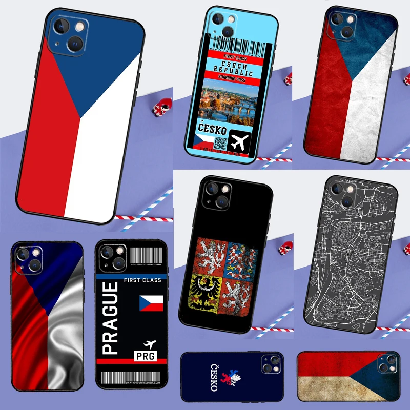 Czech Republic Flag Case For iPhone 16 15 14 Pro Max 13 12 11 XR X XS Max 7 8 Plus 12 13 Mini Cover Capa