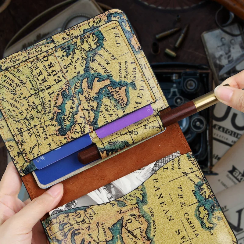 1pc Travel Passport Clip Cover Genuine Leather Pass Port Holder Lightweight Wallet Protection. Passports Protective Case