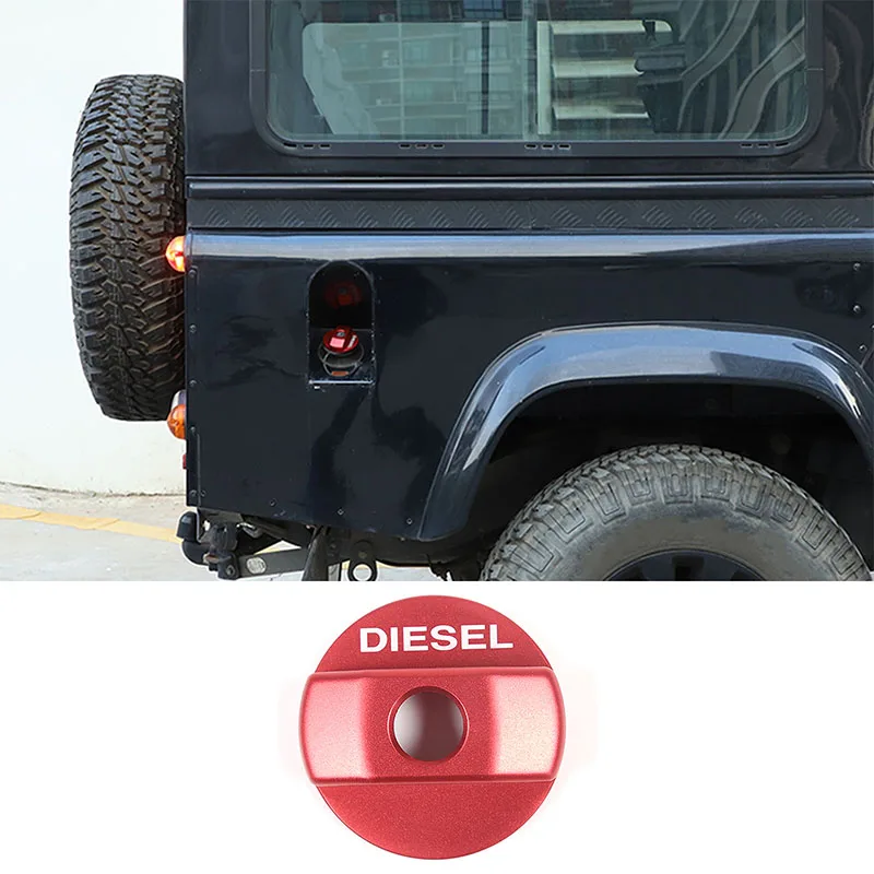 

For Land Rover Defender 90 110 2004-2018 Red Aluminum Alloy Car Styling Car Fuel Cap Sticker Car Exterior Accessories
