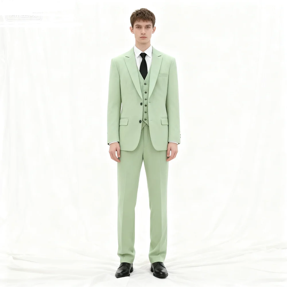

Men's Three-Piece Suit Set Business Career Wedding Groomsmen Best Man Decoration Formal Dress Code Tailored Look