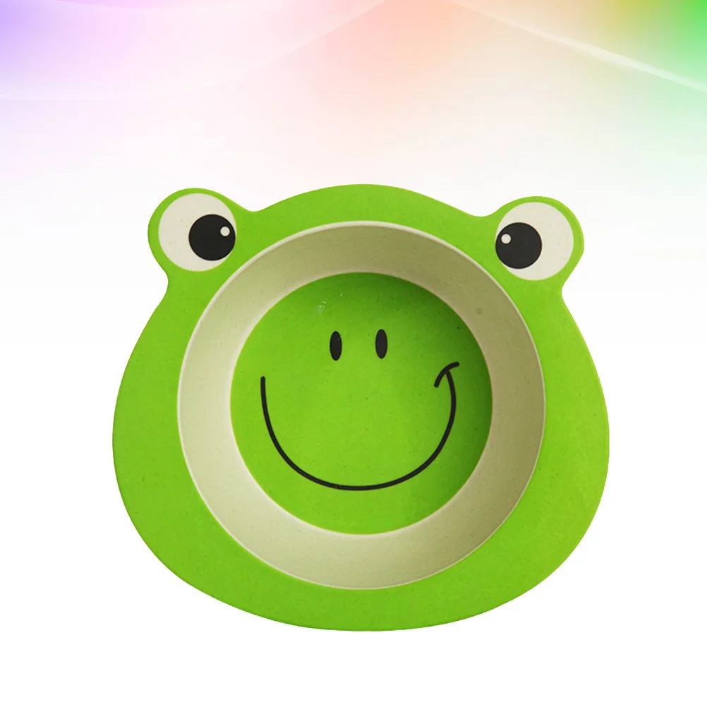 

Eco-Friendly Bamboo Fiber Kids Bowl Frog Shaped Lightweight Scratch Resistant Easy Clean Multiple Usage Picnics Camping