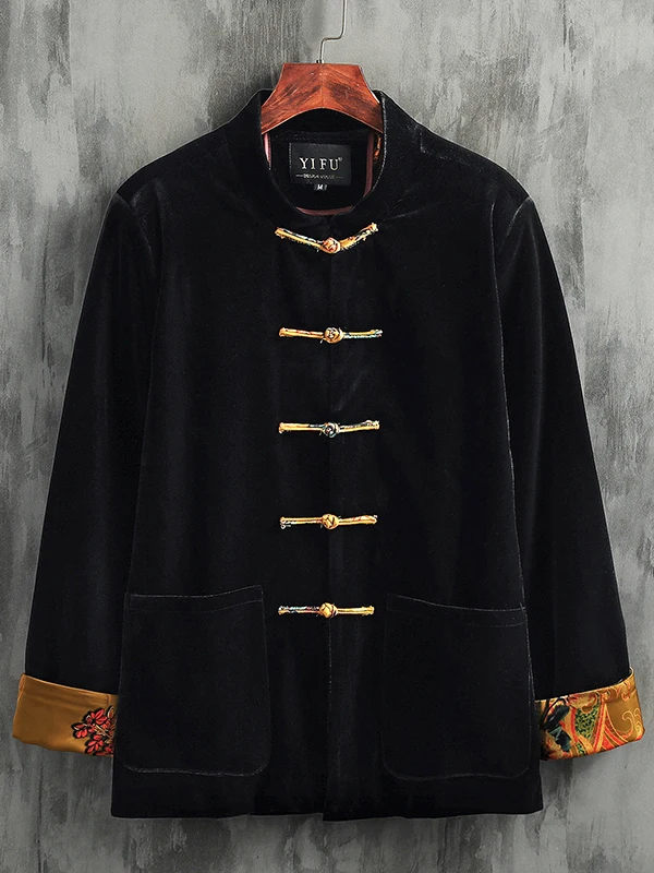 

Chinese Style Men's Cardigan Suit Coat New Wear Retro Knot Button Top