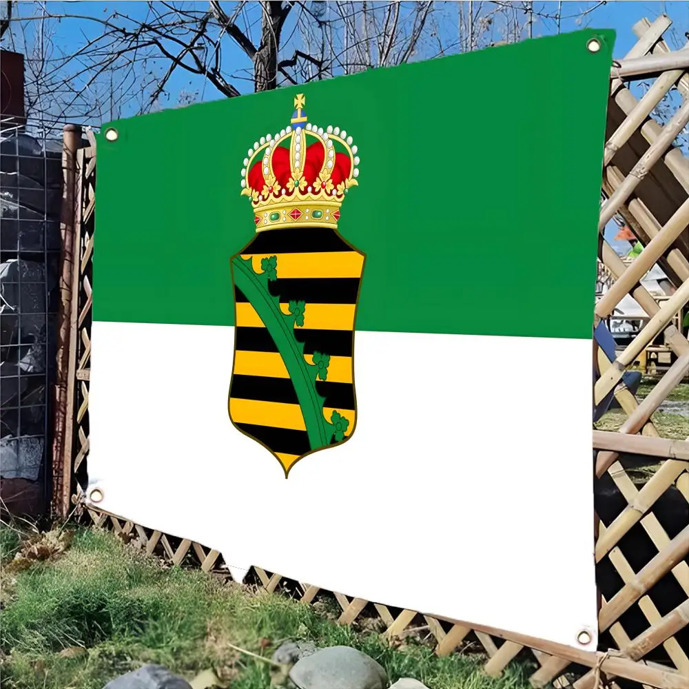 Banner  the Duchy  Saxony Flags Daily four ring borderless design indoor outdoor decor easy hang install