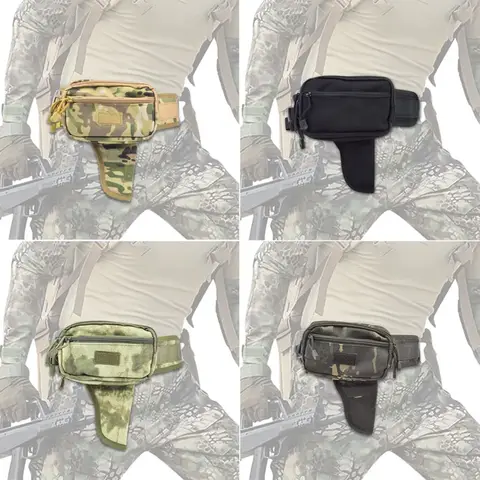 Tactical Waist Bag with Concealed Handgun Holsters for Glock 17 19 23 & 9mm 1911 Pistols, EDC Utility Belt Pouch for CS, Hunting