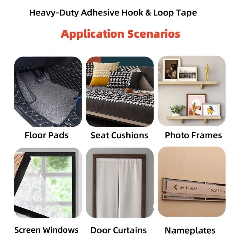 شريط حلقة خطاف معتمد 3M - لاصق ذاتي عالي التحمل للستائر/الشاشات |   شرائط تثبيت مزدوجة الجوانب قوية للغاية