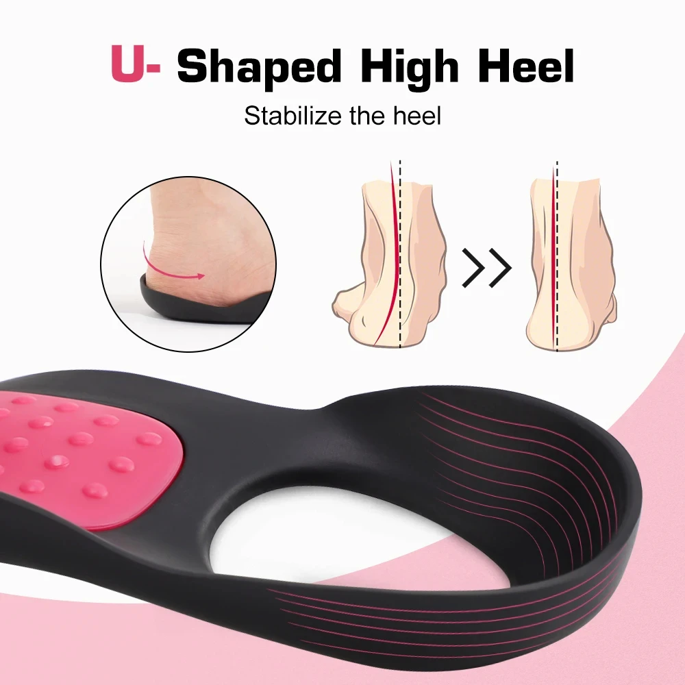 Adjustable Arch Support Insoles, Half-Length Orthopedic Inserts for Flat Feet, Shock Absorption Foot Care Pads for Men Women