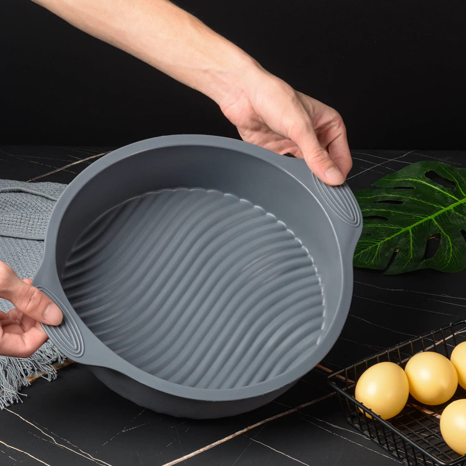 Forma silikonowa do ciasta okrągła 9 cali, nieprzywierająca forma do pieczenia, forma do musu, deserów, ciast, naczynia kuchenne do pieczenia w piekarniku, narzędzia do ciast, babeczek i muffinów.