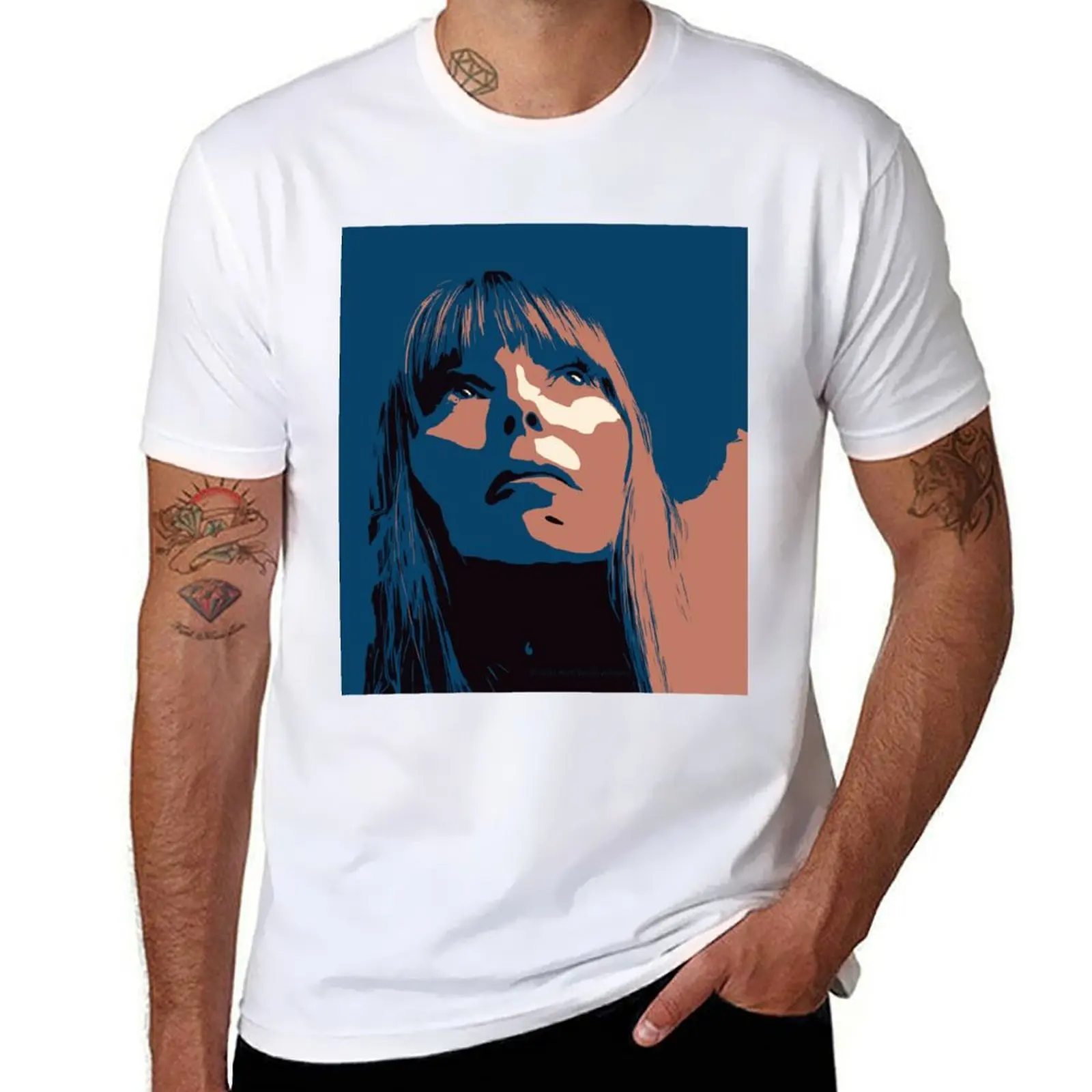 

Joni Mitchell Portrait T-Shirt printed t shirts for man man t shirts for men man t shirt cotton high quality T-Shirt