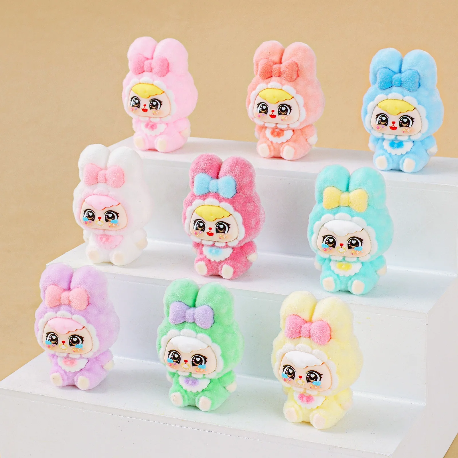 

9 pieces rabbit-shaped pear-shaped cute beads figurines as table decorations, display items, creative small gifts