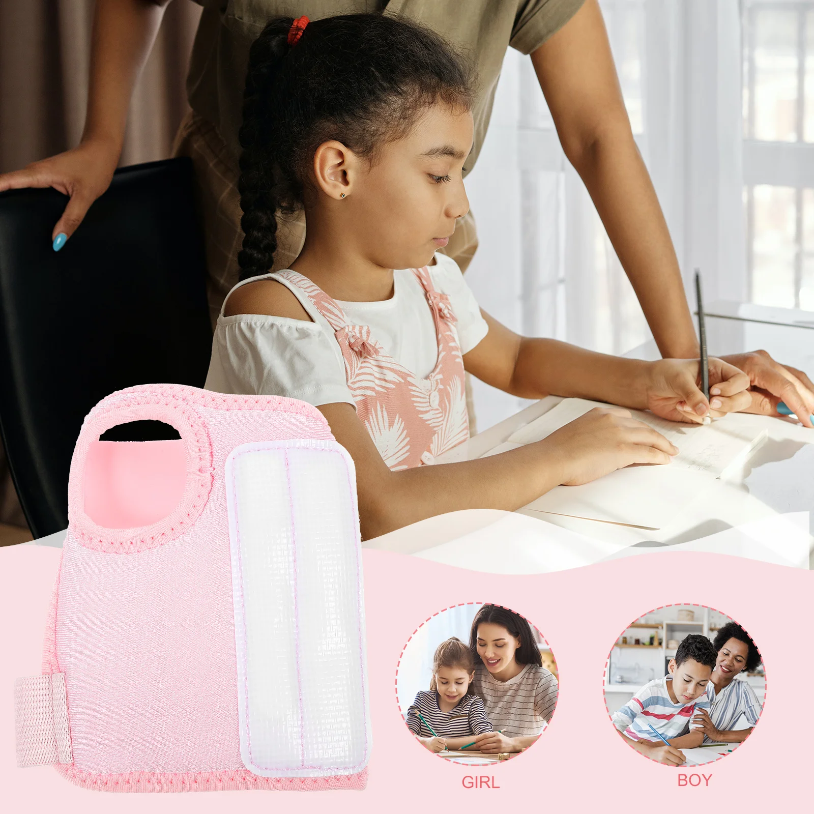 

Pencil Holder Grip Correction Tool Adjustable Wrist Strap Kids Writing Posture Aid Handwriting Corrector Easy Wear for Boys
