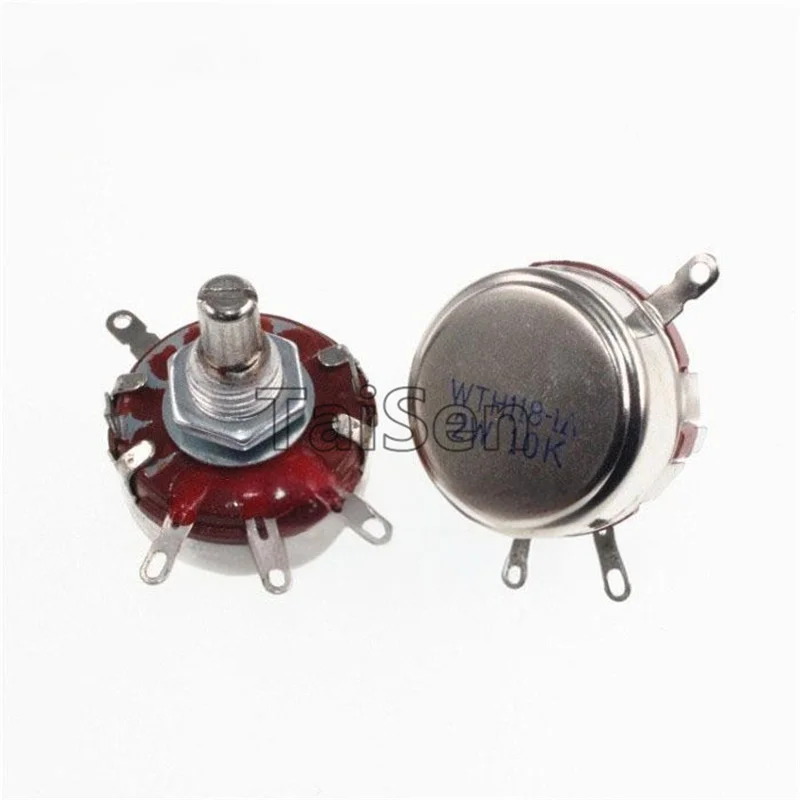 5PCS Single-turn Carbon Film Potentiometer WTH118-1A 2W 1KΩ 2.2KΩ 4.7KΩ 10KΩ 22KΩ 47KΩ 100KΩ