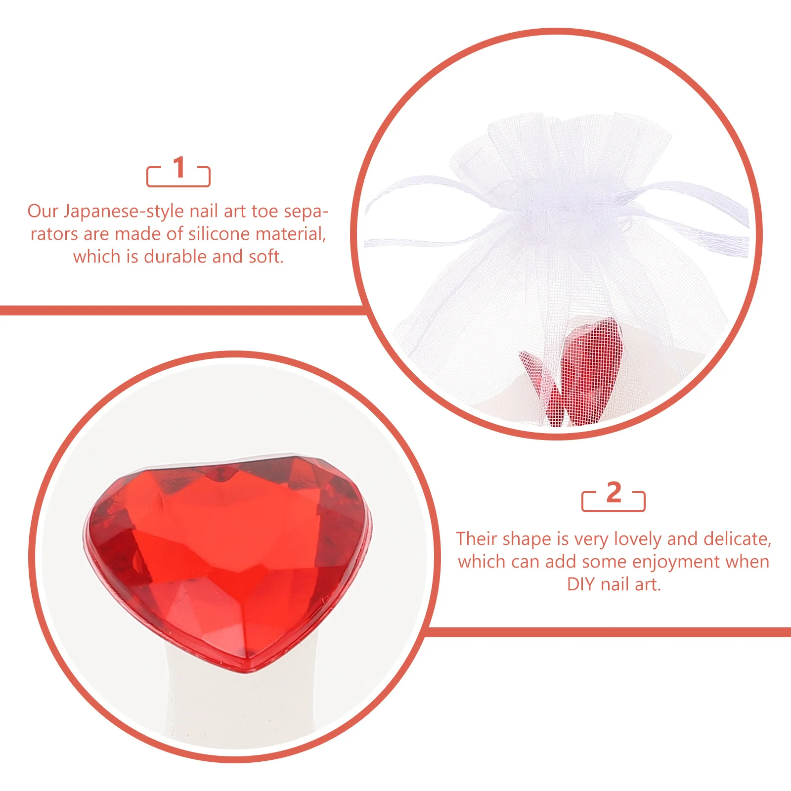 

16Pcs Toe Separator Nail Art Silicone Soft Japanese Style Manicure Pedicure Tool Toe Divider for Nail Art Use Pedicure Tool