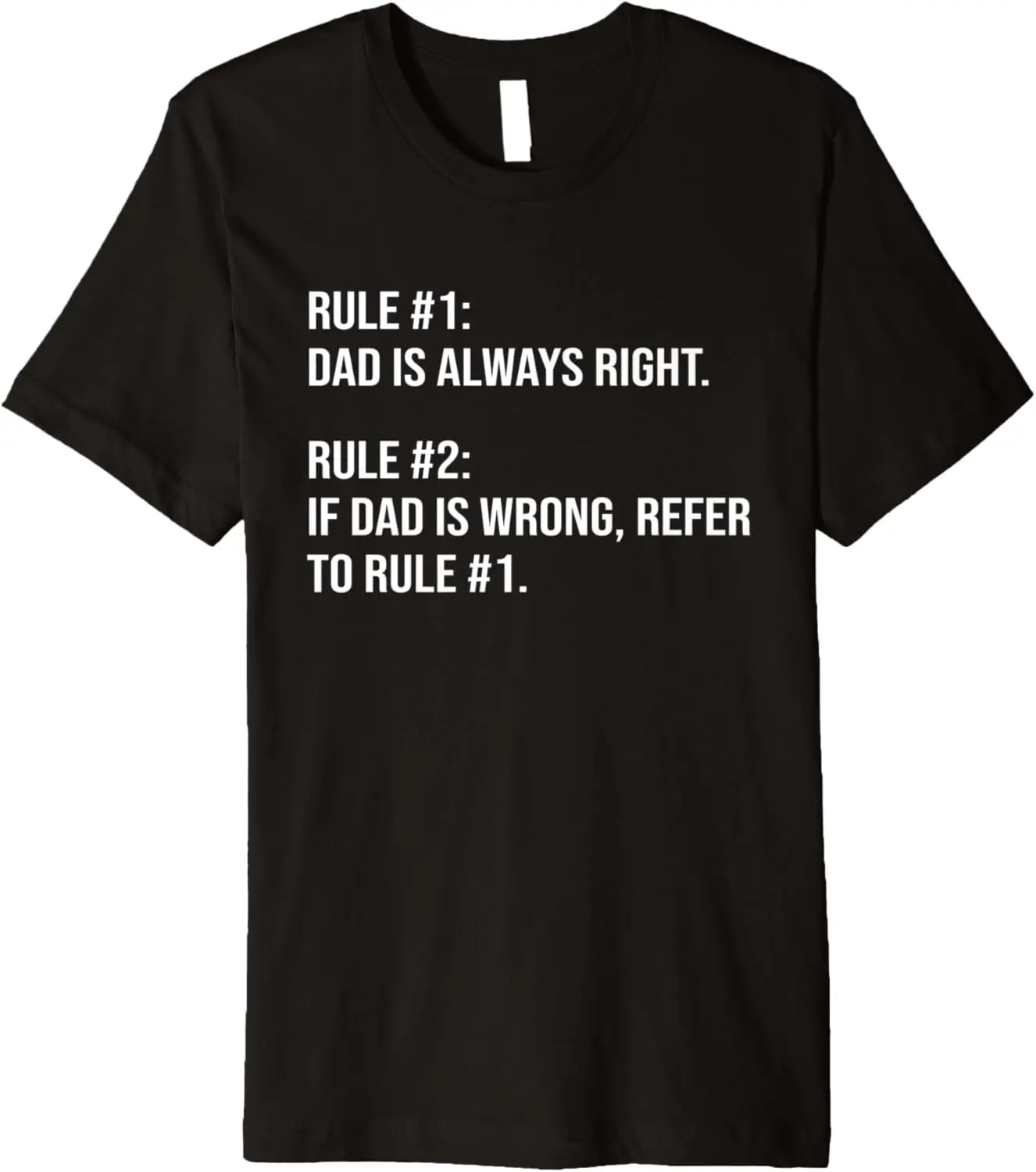 Dad Is Always Right Never Wrong Funny Sarcastic Dad Rules Premium T-Shirt