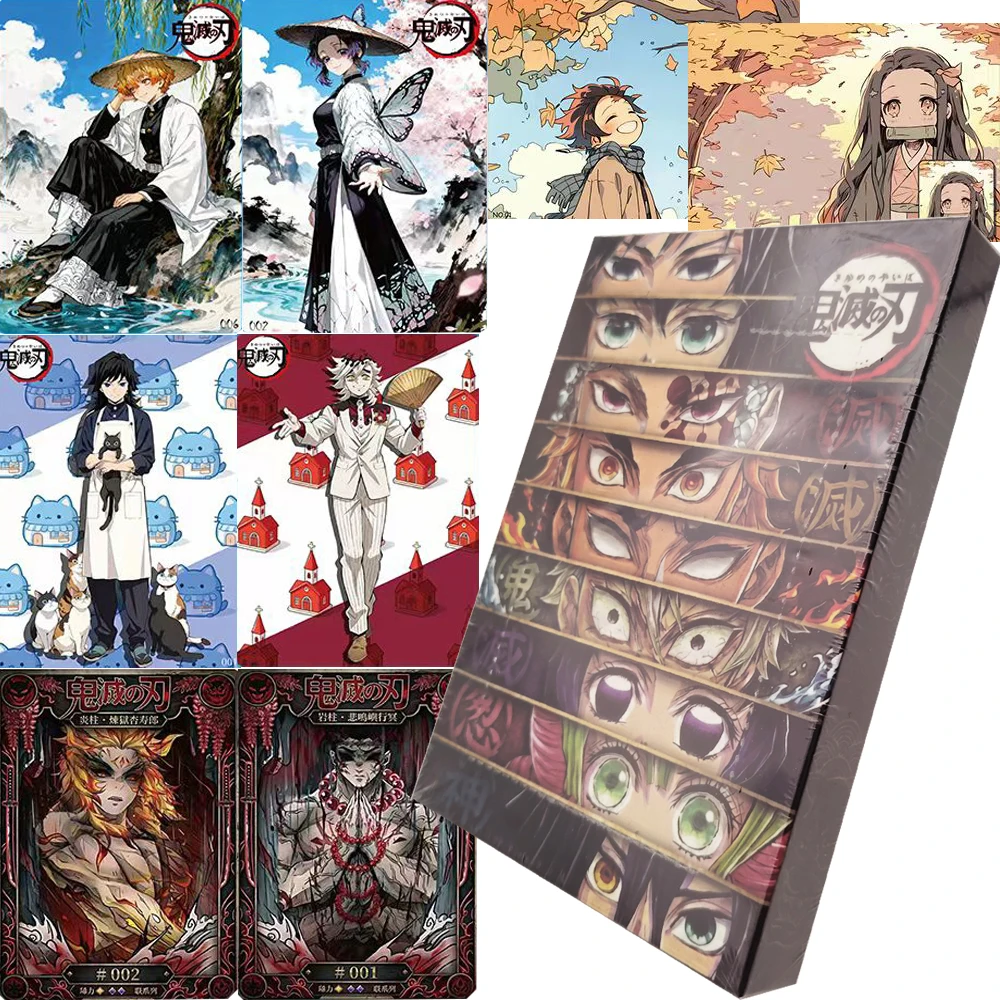 

Wholesale Demon Slayer Fun Collection Card Brick Kamado Nezuko Kanroji Mitsuri Exquisite Ink Wash Style Anime Metal Cards Gifts