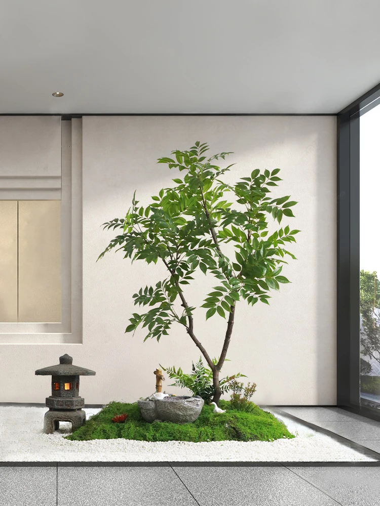 = Indoor Landscape Modeling Ligustrum Lucidum Greenery Decoration Hotel Tea Room Art Gallery Corner Landscape