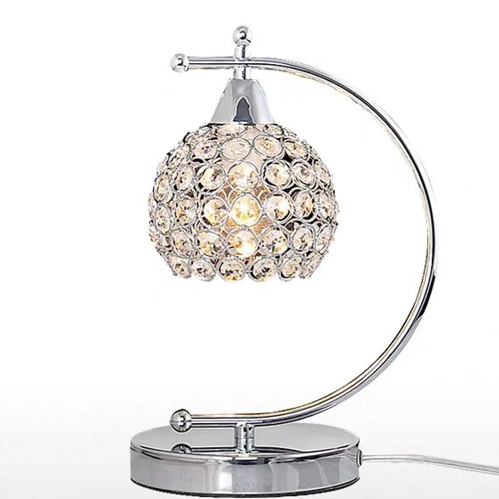 Modern Crystal Desk Table Lamp E27 Bedside Nightstand Light Crystal Bedside Home Decoration Indoor Lighting Room Night Lamp