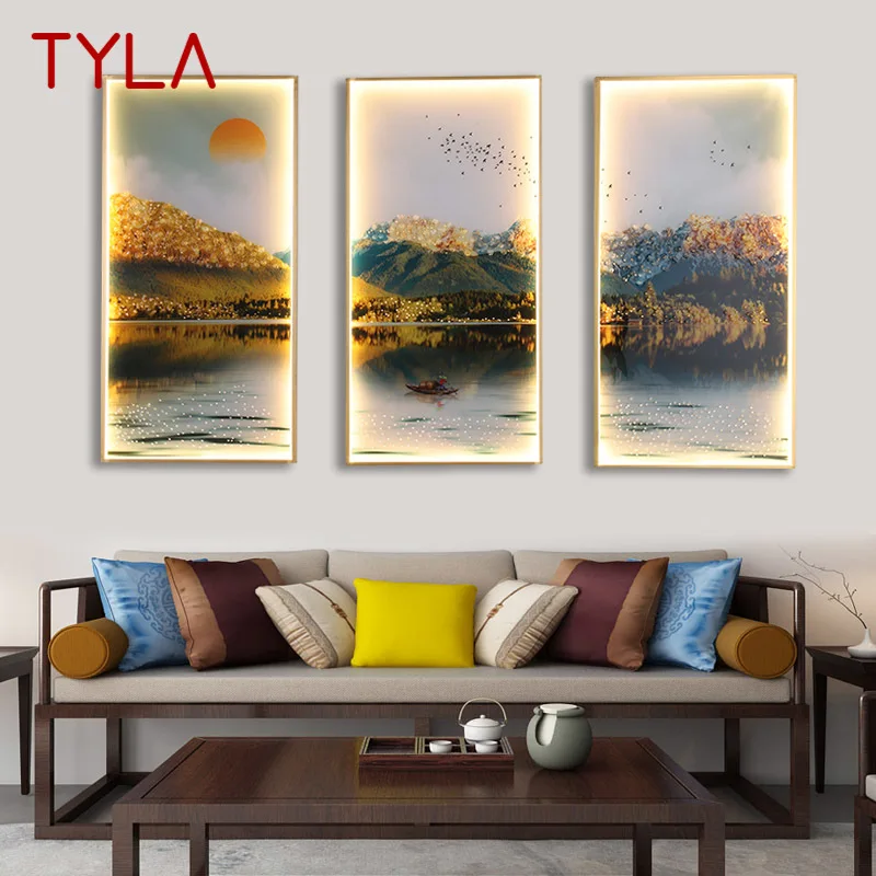 TYLA Wall Sconces Lights Contemporary Three Pieces Suit Lamps Landscape Painting LED Creative For Home