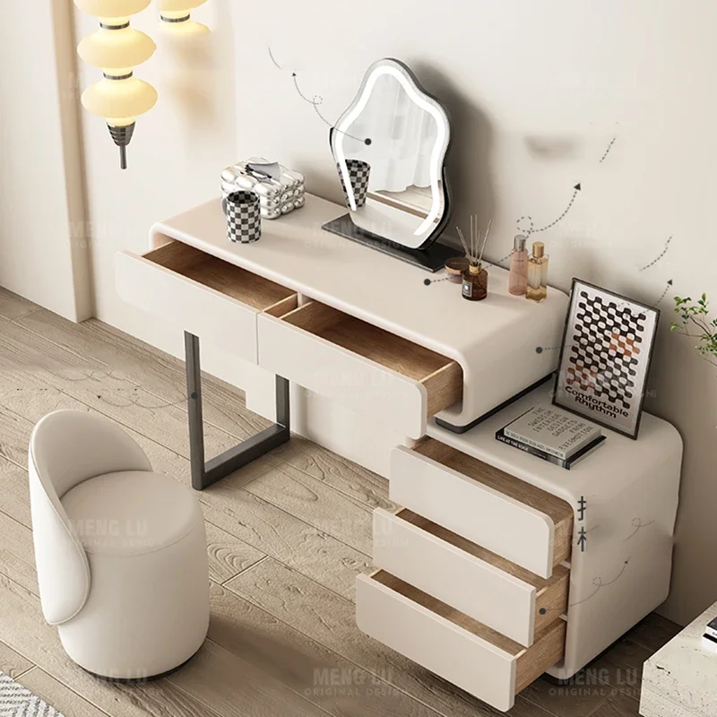 French Solid Wood Dressing Table Luxury Bedroom Drawer European Dressing Table Girls Storage Penteadeira Para Quarto Furniture