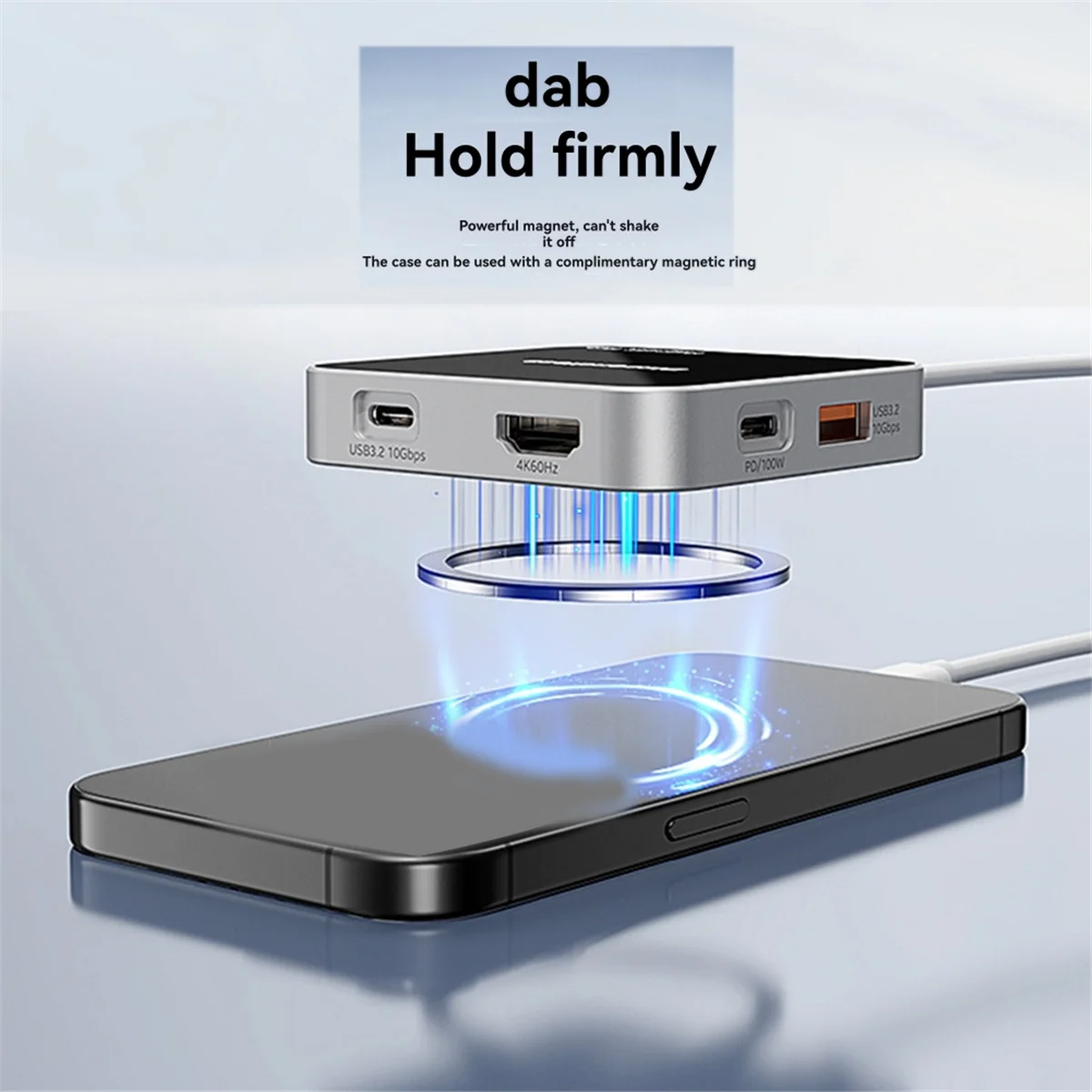 새로운 BLUEENDLESS 8-in-1 자기 확장 도크 USB3.2 노트북 자기 도킹 스테이션 멀티 포트 어댑터 도킹 스테이션