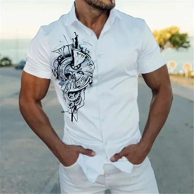 

Personalized And Trendy Men's Loose Casual Men's Short Sleeved T-Shirt 2024 Summer Clothing New Fashionable Printed Shirt MB1