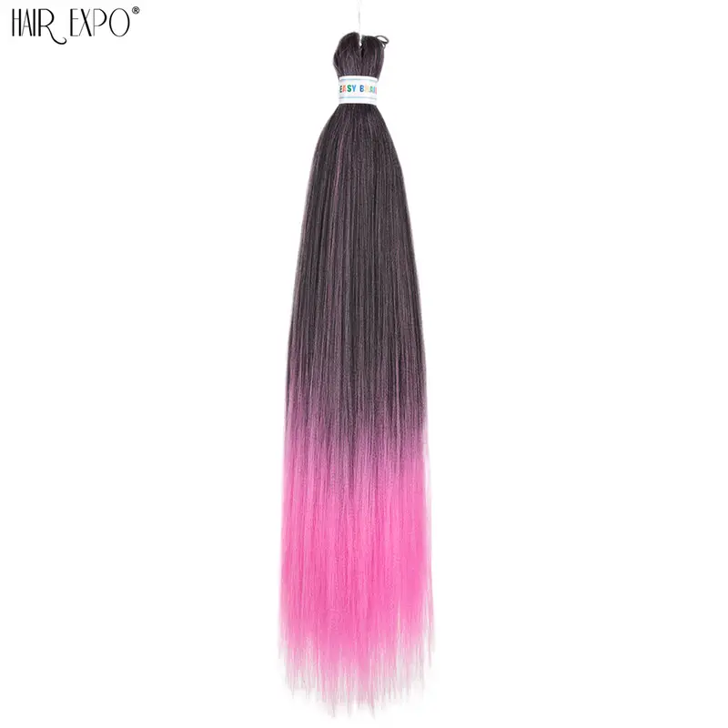 26Inch Easy Braids Hair Synthetic Colourful Pre Stretched Braiding Hair Extensions Jumbo Braids Ombre Yaki Long Straight Hair - Image 35