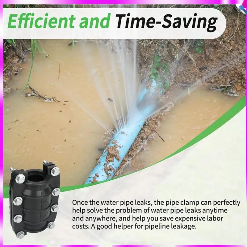 N96R 1Inch Pipe Repair Clamp,Emergency Pipe Repair Kit For Plastic & Metal Pipes (24Mm-26Mm) 2Pack