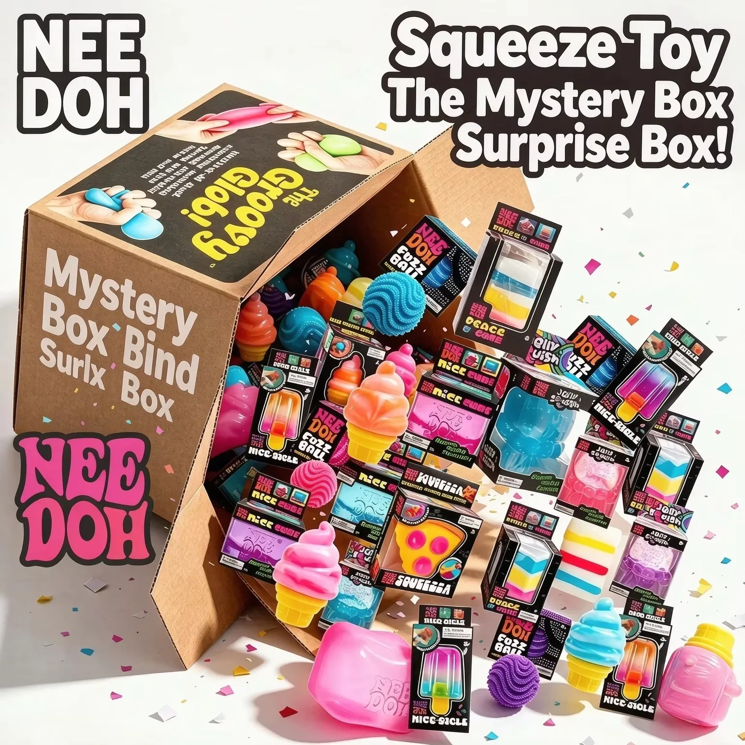 100+ Pcs Needoh DohJees Emotional Stress Relief Squeeze Venting Decompression Squishy Sensory Fidget Surprise Blind Box Adult Ss