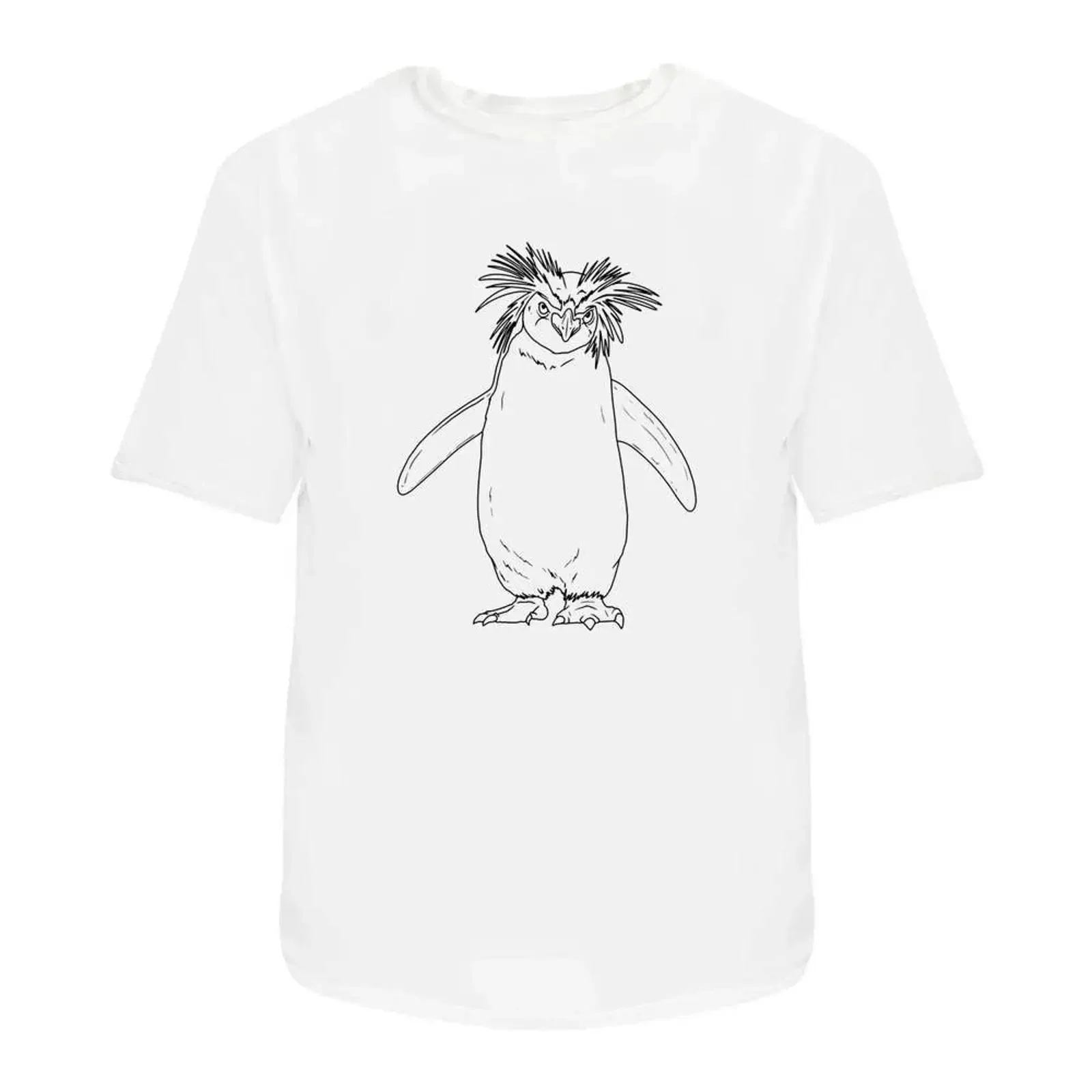 Camiseta 'Rockhopper Penguin' 100% algodón S XXL TA053607 estilo vintage con gráfico lavado, ropa de diseñador versátil e informal