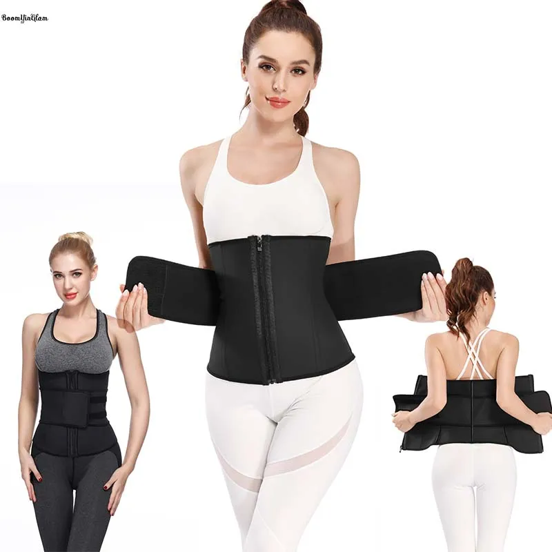 

Plus Size Waist Shapers Women's Slimming Belt Women's One Strap Waist Trainer 100% Latex Hook Underbust Corset With Zip