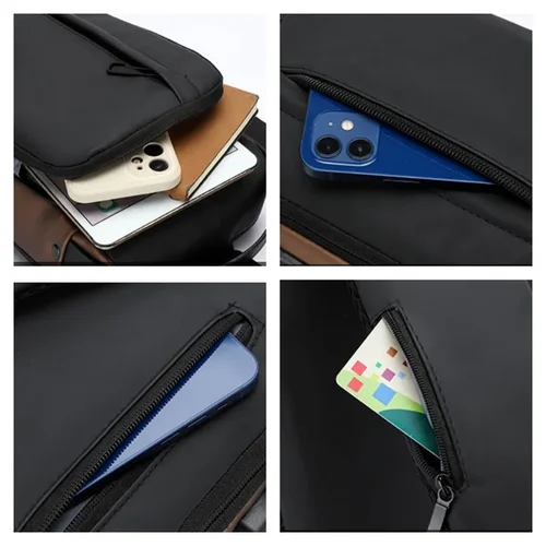 Imagen 2 del producto Bolso de hombro tipo bandolera multifunción de gran capacidad, bandolera para el pecho, paquete de viaje para hombre, USB, impermeable, deportivo, para correr