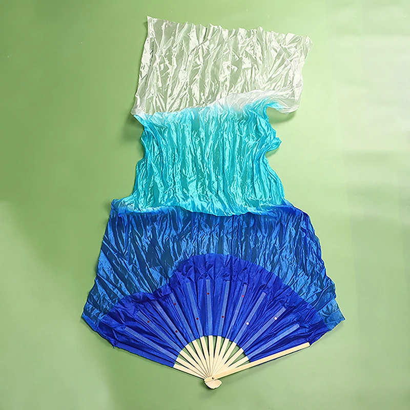 1Pc 150CM Length Imitation Silk Dancing Fan Ms.Belly Dancing Fans Gradient Color Dancer Practice Long Dance Props Fans