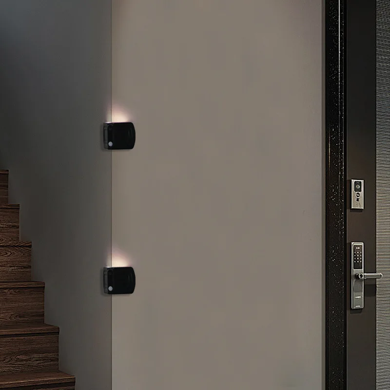 Three-color light-changing intelligent sensor night light, simple and compact wall lamp with magnetic base