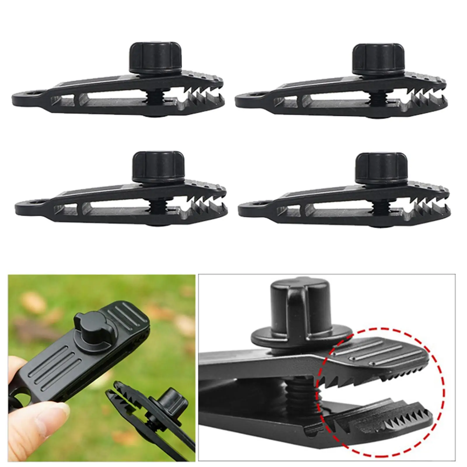 4 Piece Multipurpose Thumb Screw Tarp Clips Tent Awning Clips