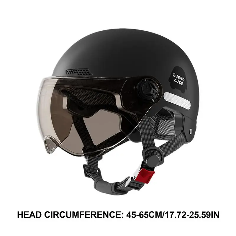 Casco de Scooter Eléctrico para hombres y mujeres, medio casco de motocicleta, gorra de seguridad con visera solar, equipo de moto impermeable, Verano