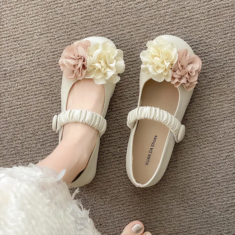 

Cute Round Toe Mary Jane Women's Flat Shoes Elegant and Fashionable Cheap Liquidation Quick Delivery 2025 Summer Ladies Footwear