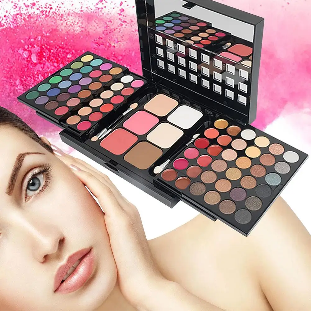 ShadelCosm-Ensemble de maquillage professionnel pour femme, palette de fard à barrage scintillant, brillant à lèvres, fond de teint, poudre de fard à joues, kit de maquillage, X2R4