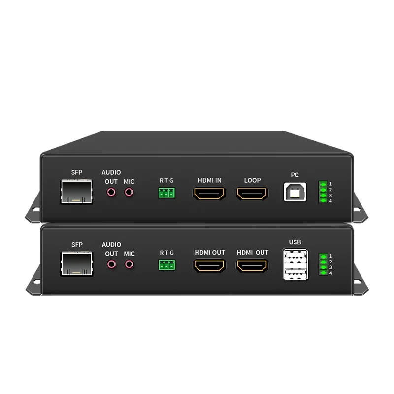 4K60Video to Fiber KVM USB Extender Suitable for Fiber Extension Supports Audio in frared Channel Extension RS232 Extension