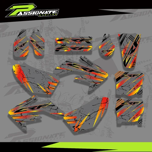 Imagen 2 del producto Kits de pegatinas de calcomanías de fondos de gráficos de equipo personalizados para Honda CRF250 CRF250R CRF 250 250R 2006 2007 2008 2009 personalizados