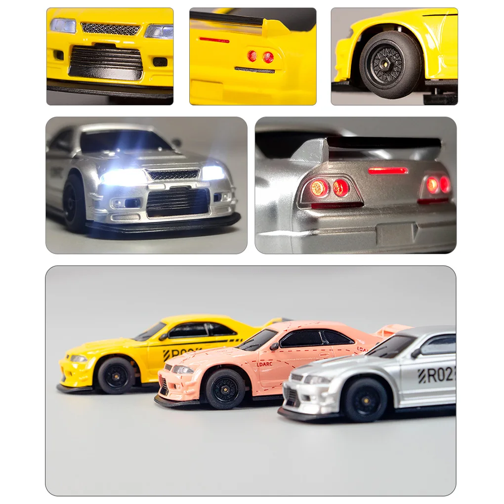 1/64 LDARC R02 Rc سيارة رياضية منضدية RTR 2.4G مقلد الكهربائية التحكم عن بعد نموذج سيارة صغيرة سيارة سباق مسطحة #6